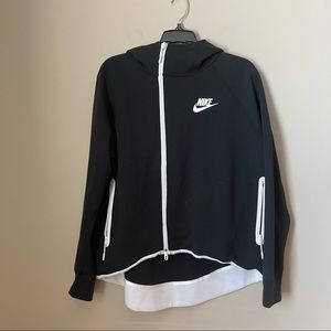 Nike Black and White High Low Jacket- Medium